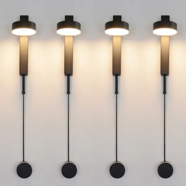 Modern black decorbites wall lamps with cylindrical shades and dimmer switch for adjustable lighting control