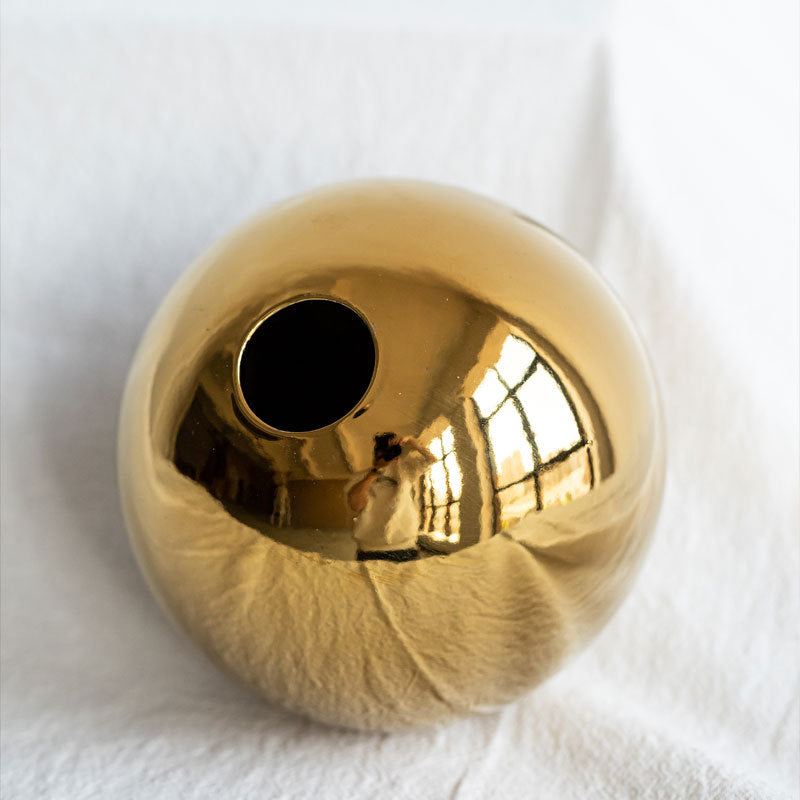 DecorBites™ Golden Ball Ceramic Vase Home Decor