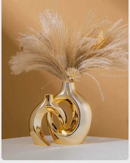 Golden Flower Vase - Home Decor Accessory - golden - Vase