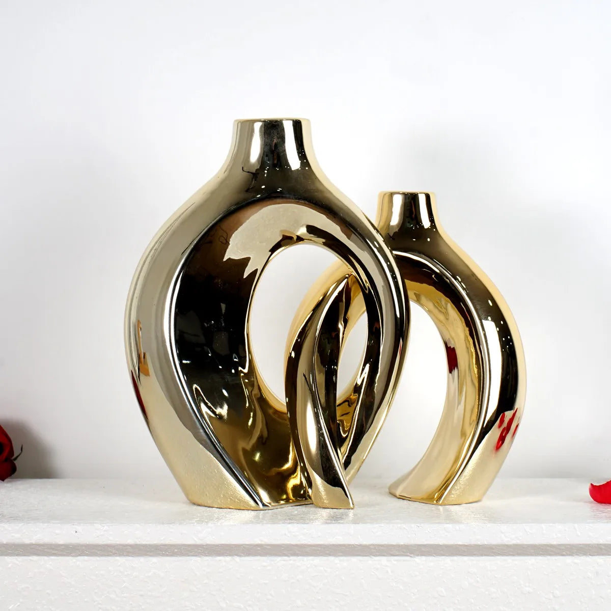 Golden Flower Vase - Home Decor Accessory - golden - Vase