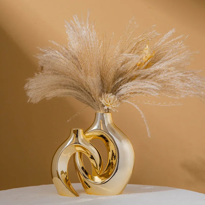 Golden Flower Vase - Home Decor Accessory - golden - Vase