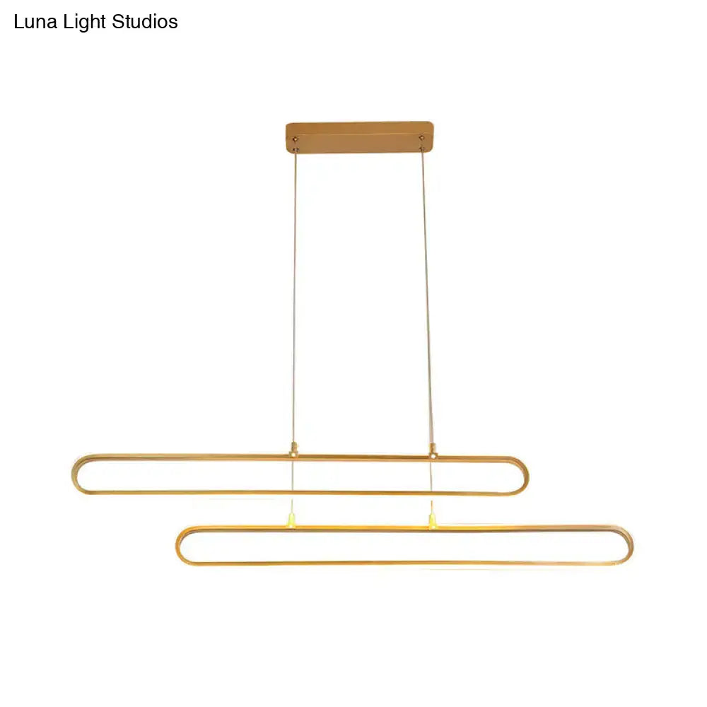 Modern gold-toned aluminum double-tier pendant light with warm white 220v-240v 110v-120v fixture width 39’’/47