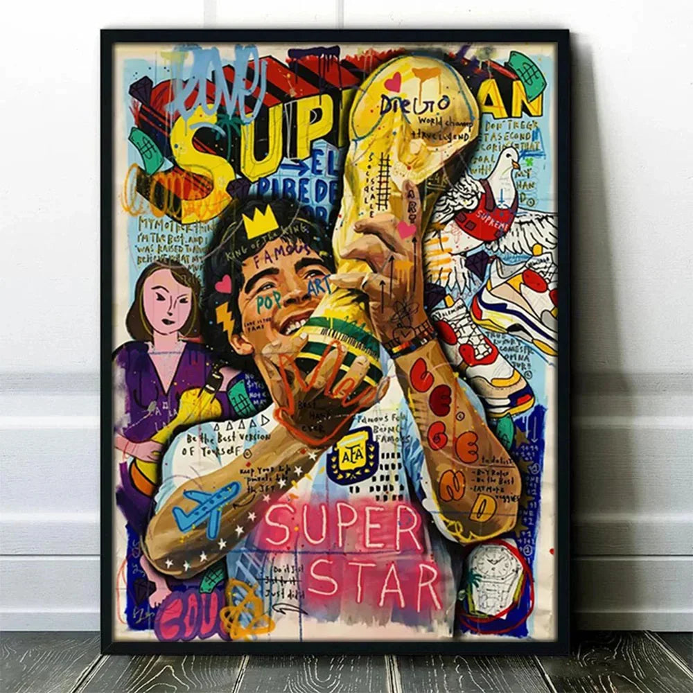 Graffiti Basketball Celebrities Wall Art Print - 7 / 50x75cm No Framed - Posters