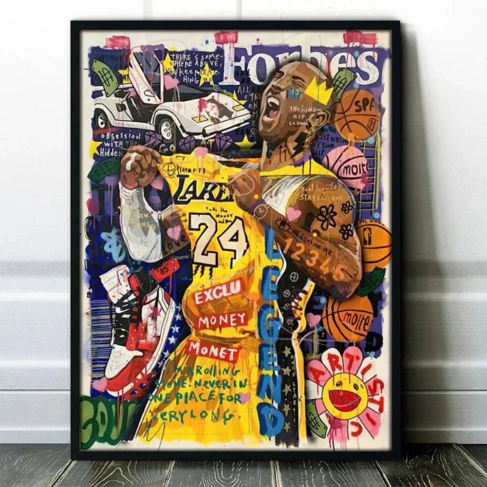 Graffiti Basketball Celebrities Wall Art Print - 2 / 40x60cm No Framed - Posters