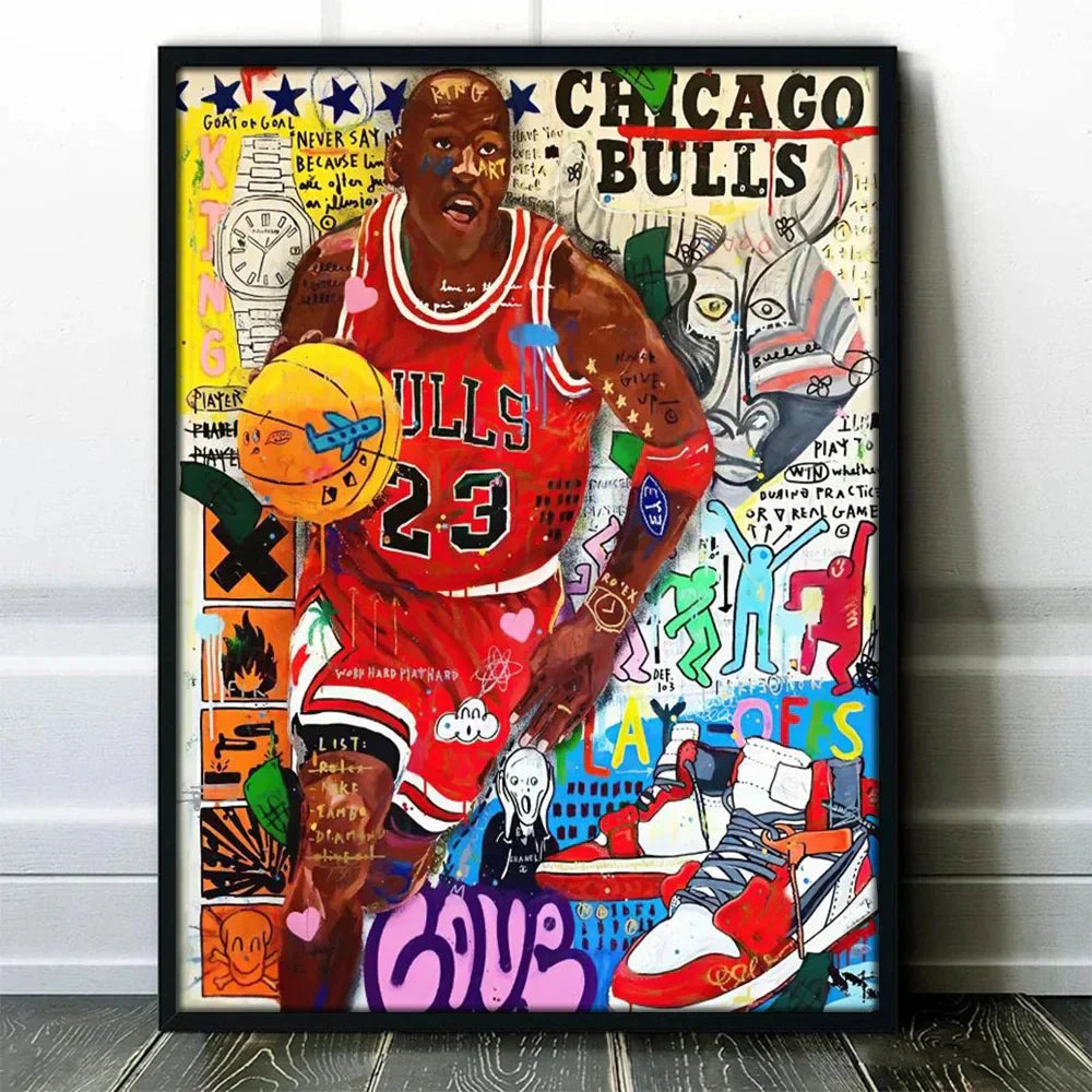 Graffiti Basketball Celebrities Wall Art Print - 5 / 30x40cm No Framed - Posters