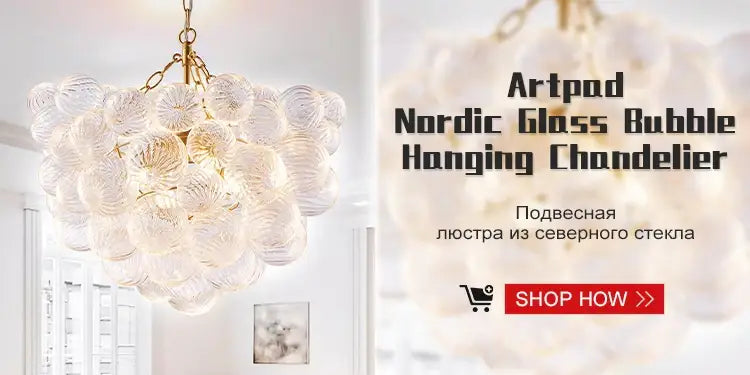 Decorbites green crystal stone chandelier with clear textured glass bubbles and gold-toned metal frame for modern spaces
