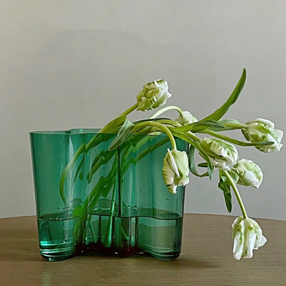 Green Glass Vase for Modern Decor - Vase