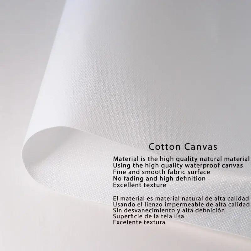 White cotton canvas with fine smooth texture in decorbites™ green plants black cat canvas wall art design