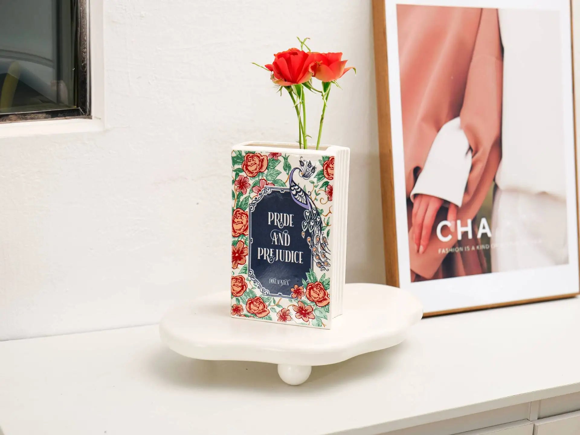 Hand-painted Flower Ceramic Vase - Home Decor - Vase