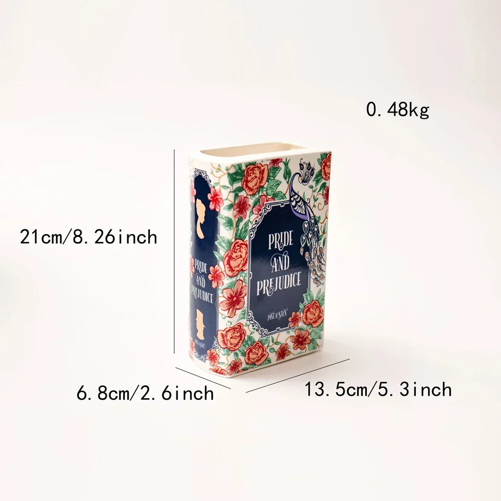 Hand-painted Flower Ceramic Vase - Home Decor - A - Vase