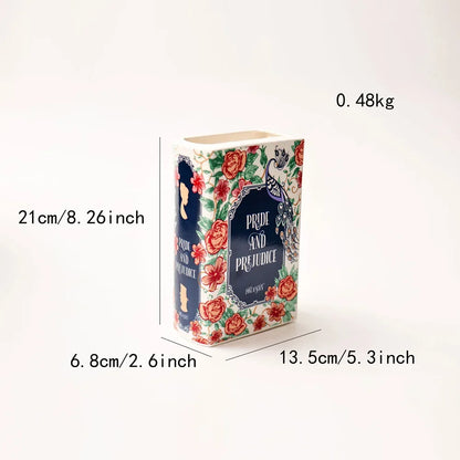 Hand-painted Flower Ceramic Vase - Home Decor - A - Vase