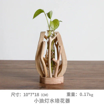Handcrafted Wooden Vase for Creative Home Decor - H - Vase