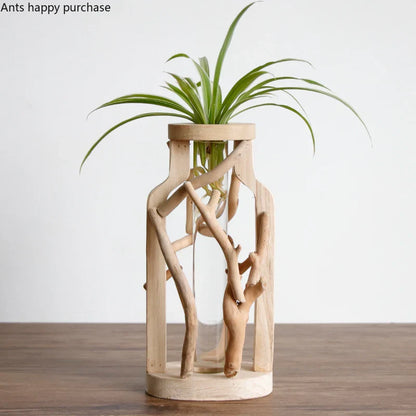 Handcrafted Wooden Vase for Creative Home Decor - Vase