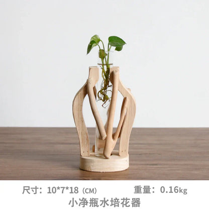 Handcrafted Wooden Vase for Creative Home Decor - G - Vase
