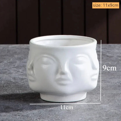 Handmade Ceramic Face Vase for Home Decor - A2 - Vase