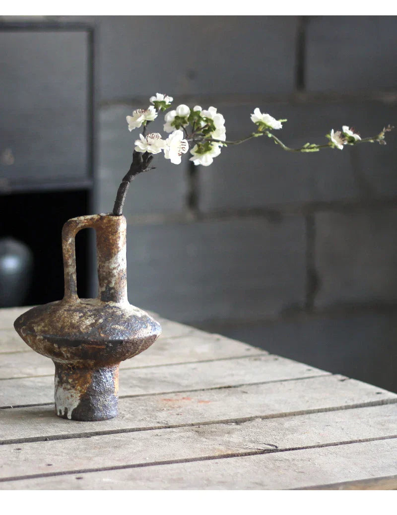 DecorBites™ Handmade Ceramic Vase for Dried Flowers