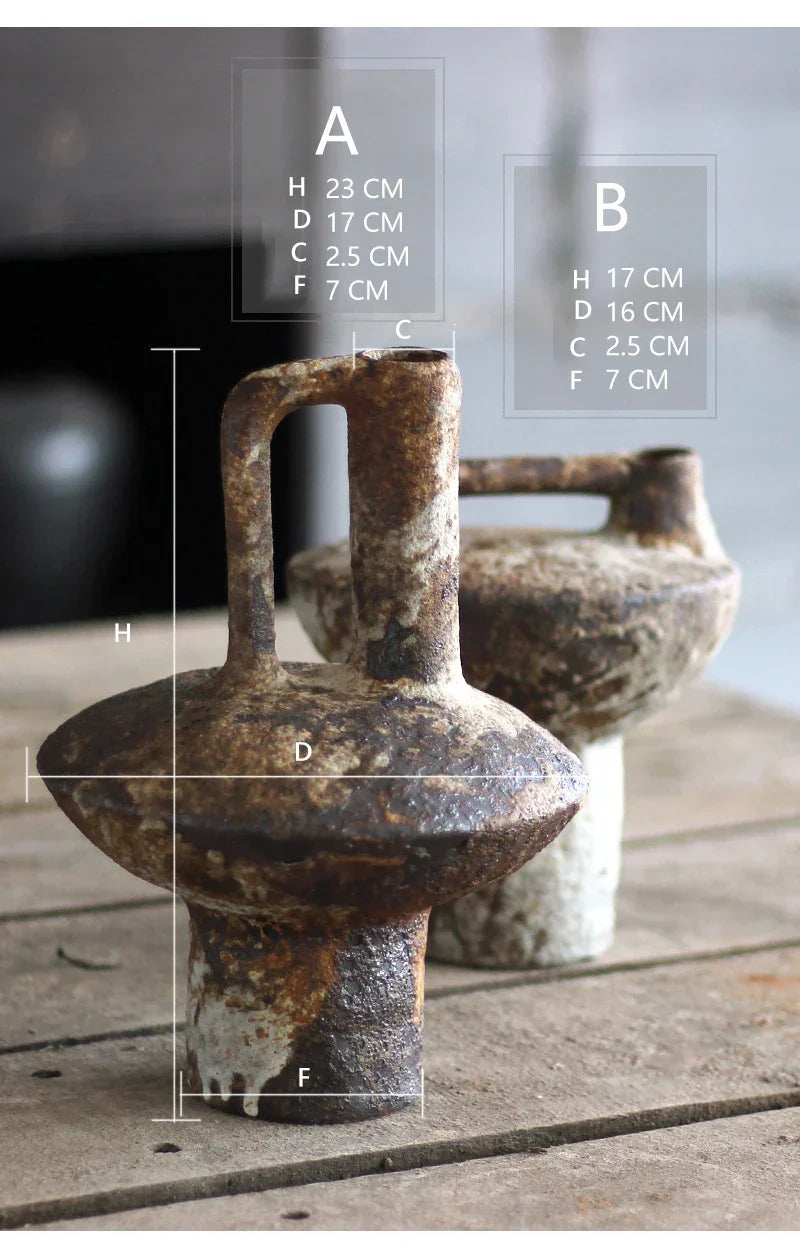 DecorBites™ Handmade Ceramic Vase for Dried Flowers