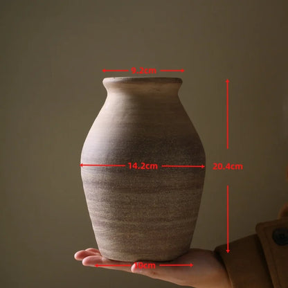 Handmade Ceramic Vase Retro Style Home Decoration - As Picture - Vase
