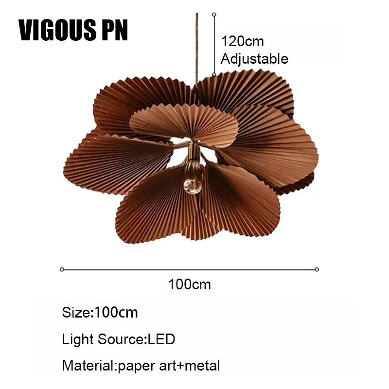 Decorbites handmade floral brown wooden dining room light featuring vigous pn 100cm adjustable metal flower chandelier with led bulb