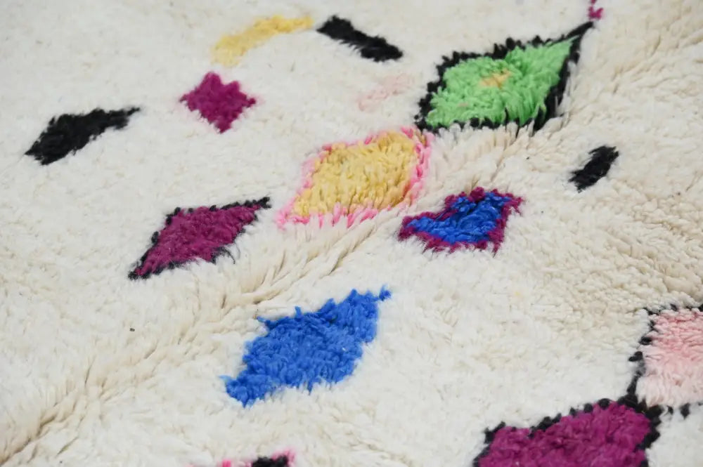 Decorbites handmade moroccan azilal rug 300x205 cm with vibrant colors and geometric hand-knotted patterns