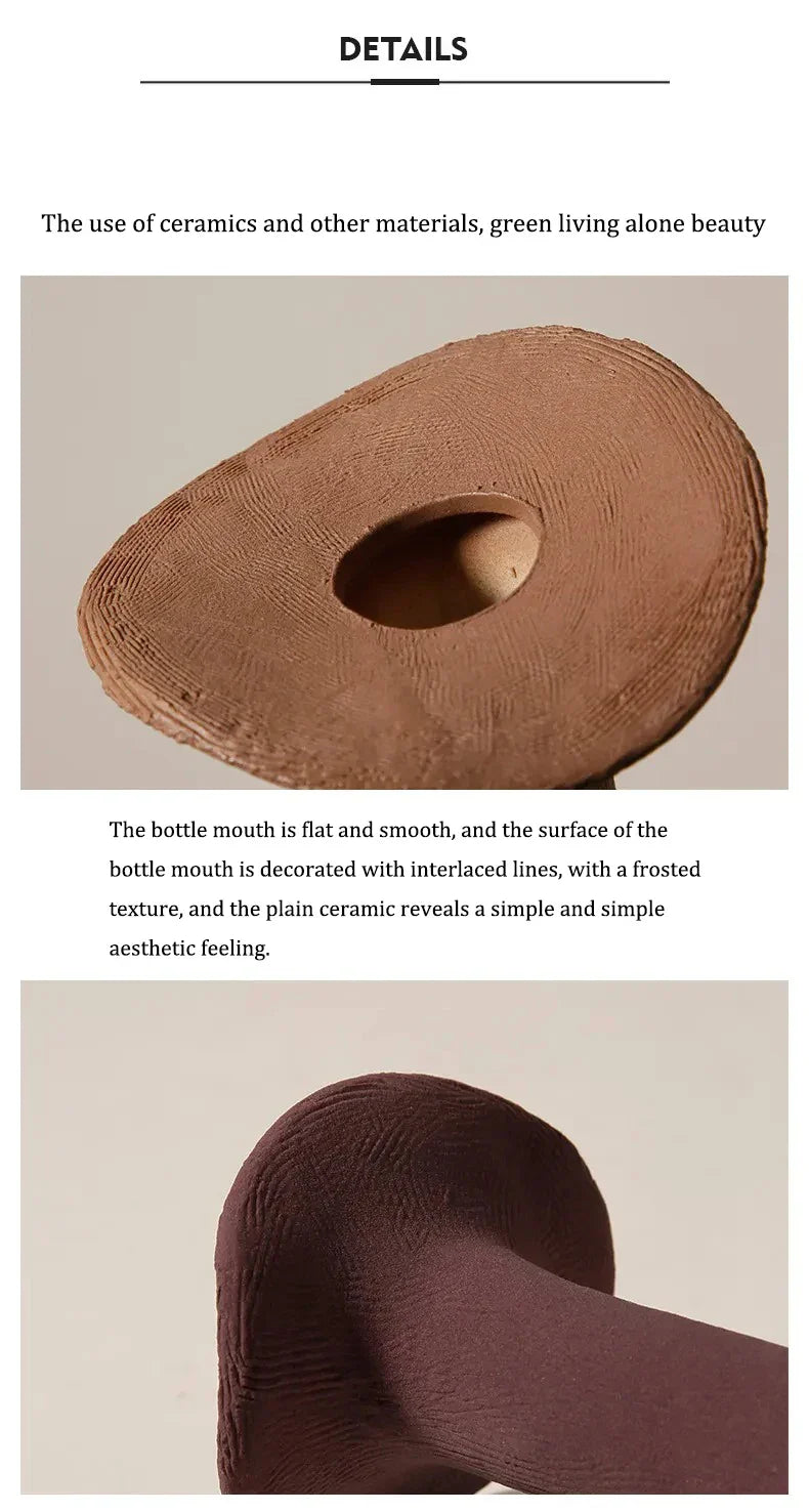 DecorBites™ Handmade Nordic Ceramic Flower Vase for Luxury Home