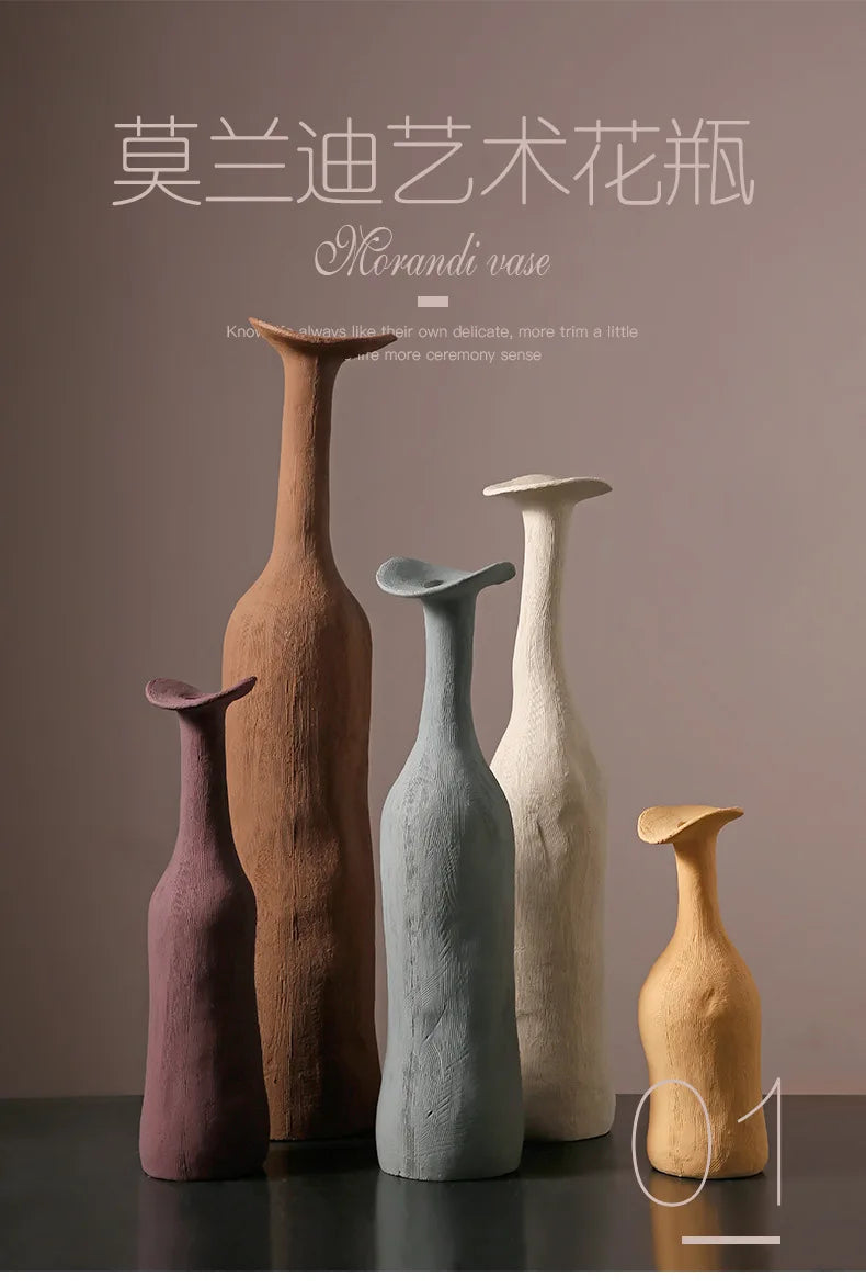 DecorBites™ Handmade Nordic Ceramic Flower Vase for Luxury Home