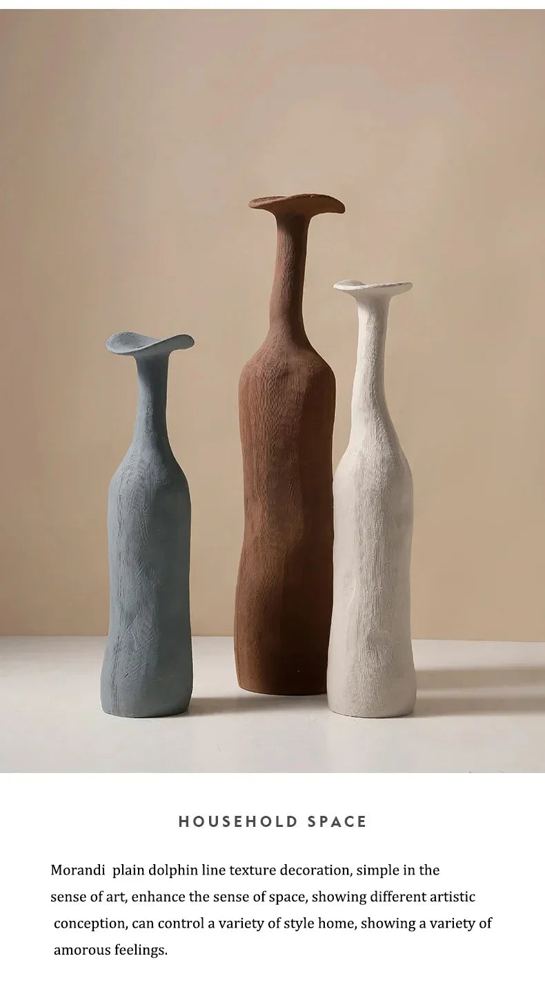 DecorBites™ Handmade Nordic Ceramic Flower Vase for Luxury Home