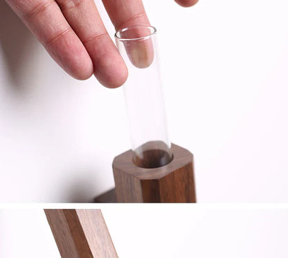 Handmade Nordic Wooden Wall Vase for Plants - Vase