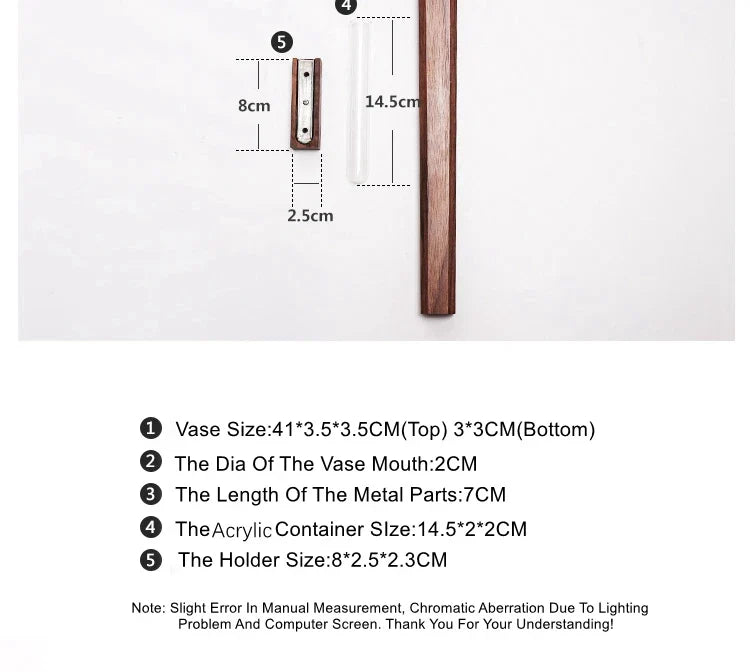 Handmade Nordic Wooden Wall Vase for Plants - Vase
