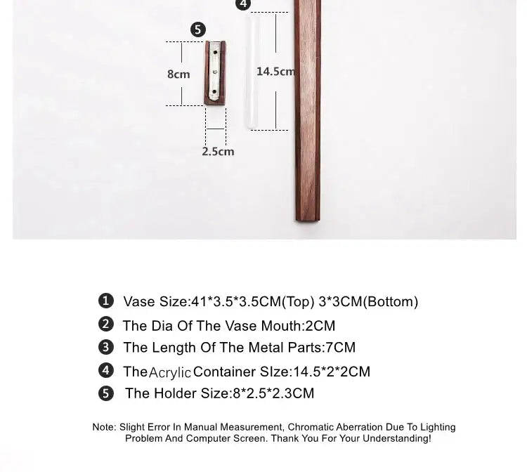 Decorbites handmade nordic wooden wall vase with sleek solid wood finish and tapered minimalist design for plants