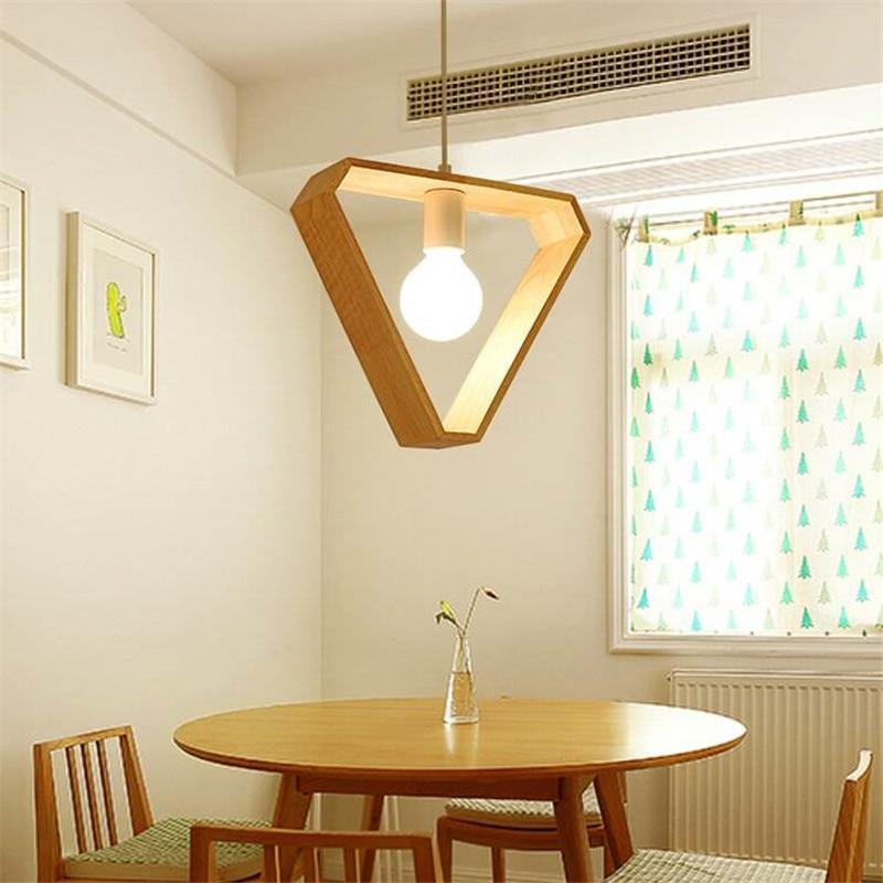 Hanging Wooden Lights - Triangular / Cold White