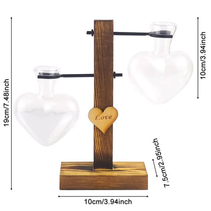 Heart Shape Hydroponic Glass Vase - Home Decor - Vase