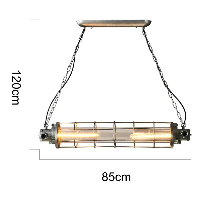 Decorbites industrial chandelier with metallic frame clear glass and exposed filament bulbs for cafe loft lighting