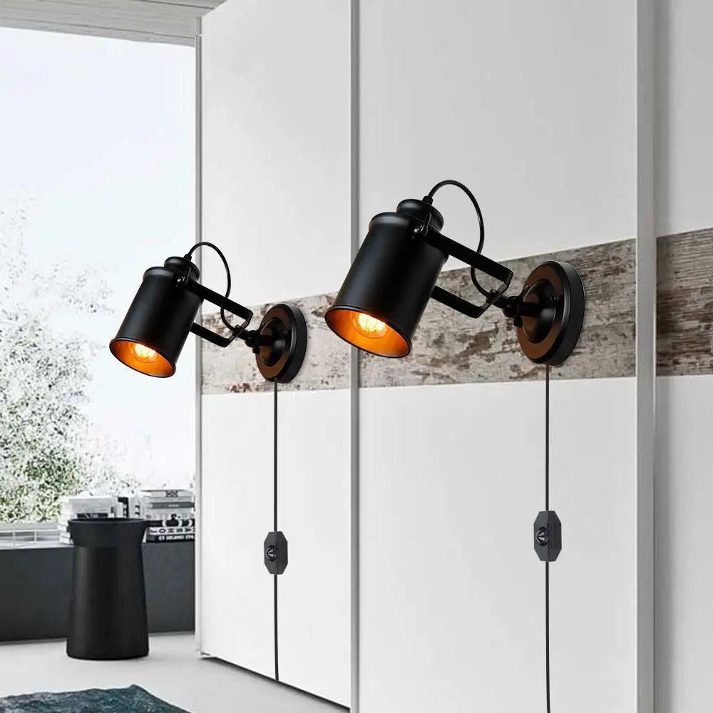 Industrial Plug In Wall Sconce