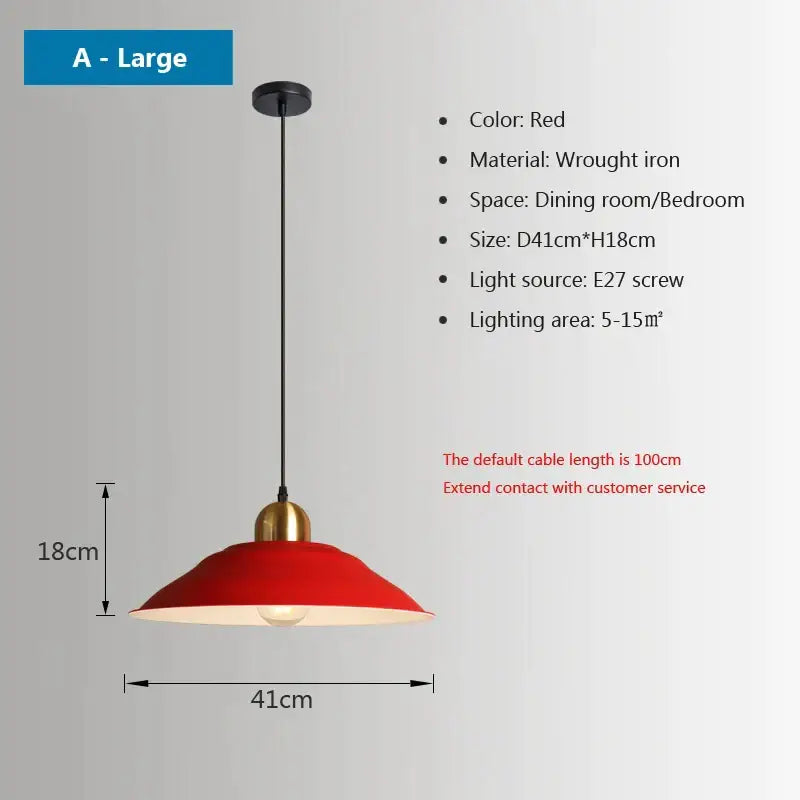 Red wrought iron pendant light with gold-toned accent from decorbites iron industrial chandeliers for dining room use