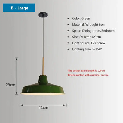 Green wrought iron pendant light with matte finish and brass accent from decorbites iron industrial chandeliers for dining room