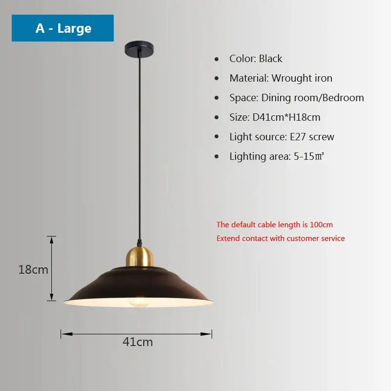 Black wrought iron pendant light with brass accent and dome shade from decorbites iron industrial chandeliers collection