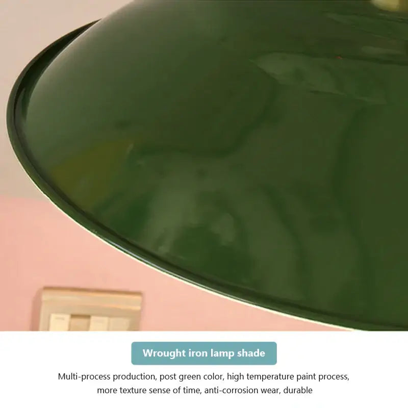 Dark green glossy finished wrought iron lampshade with smooth curved design in decorbites iron industrial chandelier