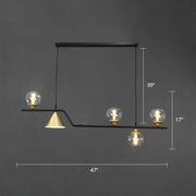 Modern black and gold glass island pendant light with three exposed bulbs for ivory glass island 110v-120v 220v-240v use