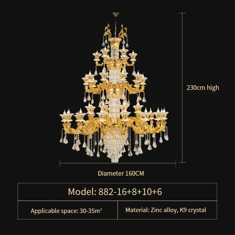 Golden ornate decorbites jade crystal chandelier with zinc alloy frame and k9 crystal droplets for living room lighting