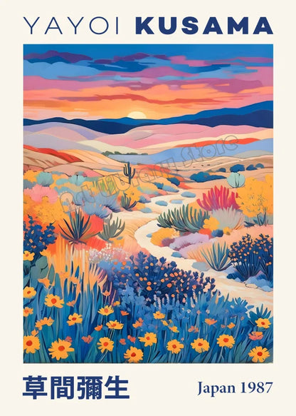 Japanese Geometric Mountain Landscape Exhibition Canvas Art - 50X70cm Unframed / 10 - Posters