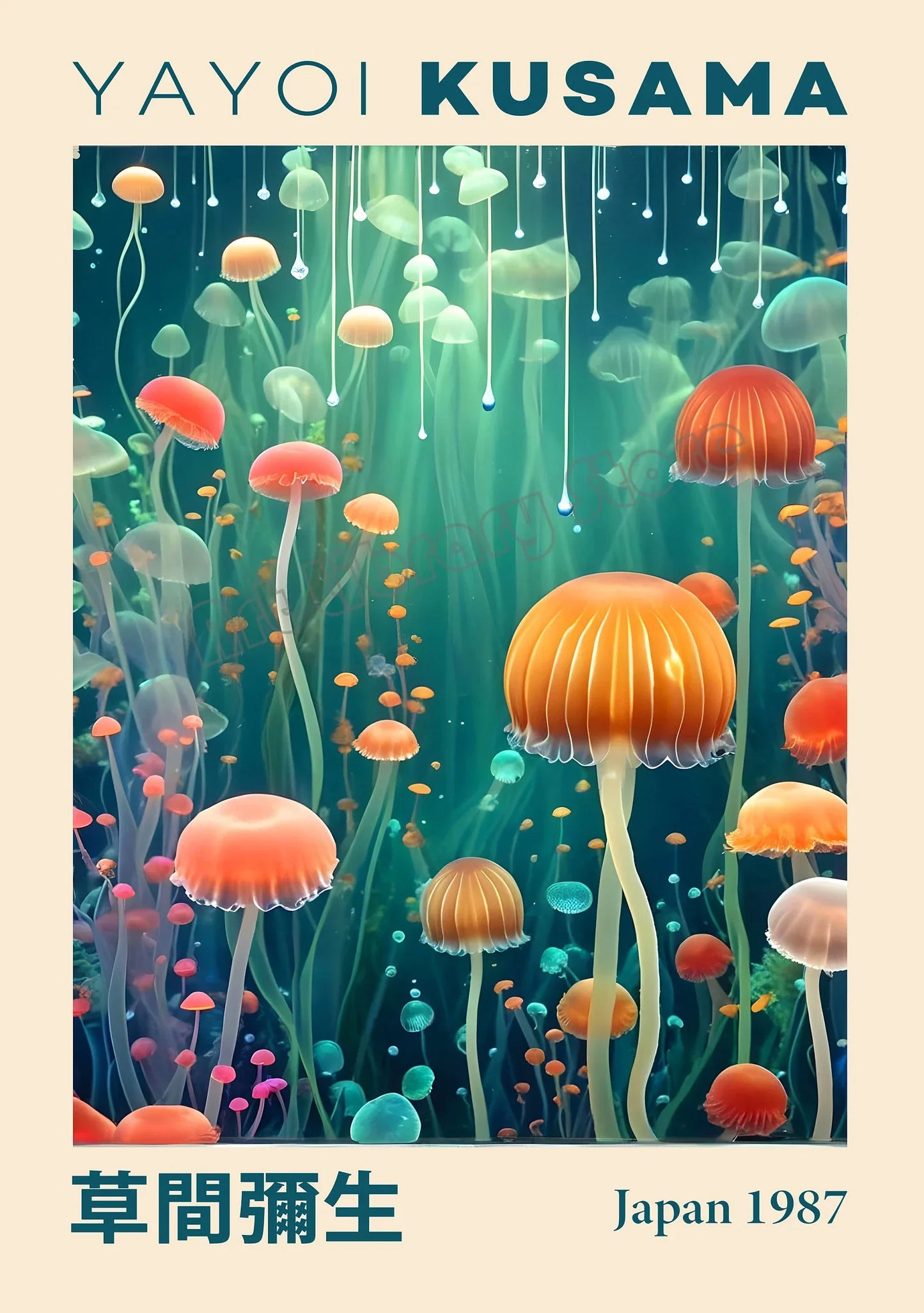 Japanese Geometric Mountain Landscape Exhibition Canvas Art - 50X70cm Unframed / 3 - Posters