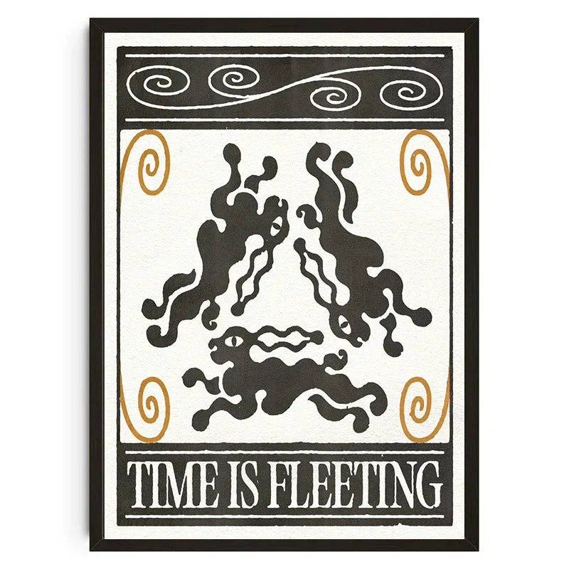 Japanese Koi Cat Abstract Wall Art Print - Posters