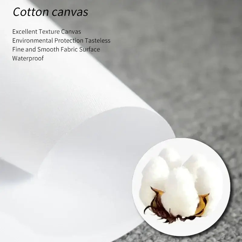 White cotton canvas roll with fine smooth texture and waterproof quality for decorbites™ japanese koi cat wall art