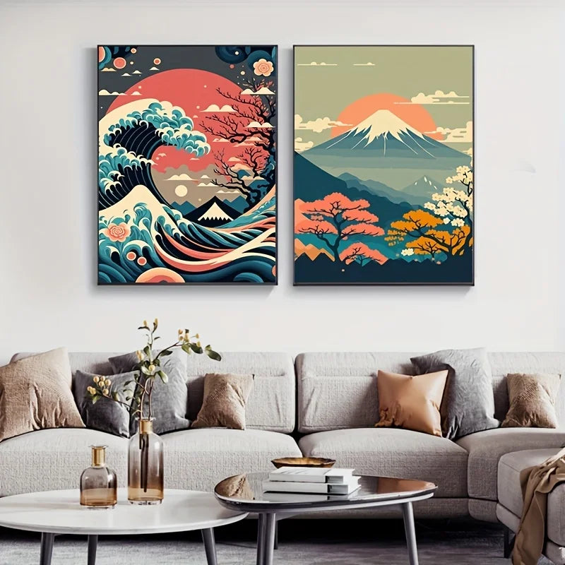 Japanese Nature Landscape Canvas Wall Art - Posters