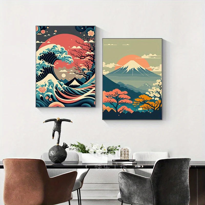 Japanese Nature Landscape Canvas Wall Art - Posters