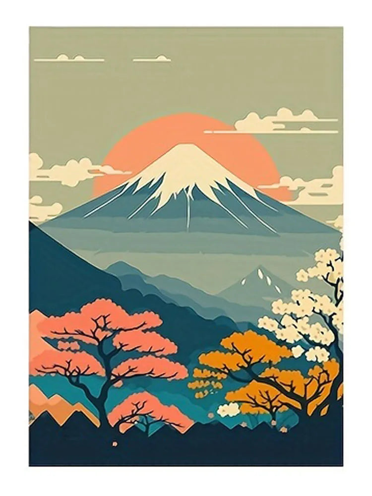 Japanese Nature Landscape Canvas Wall Art - B1pc / 50x70cm No Framed - Posters
