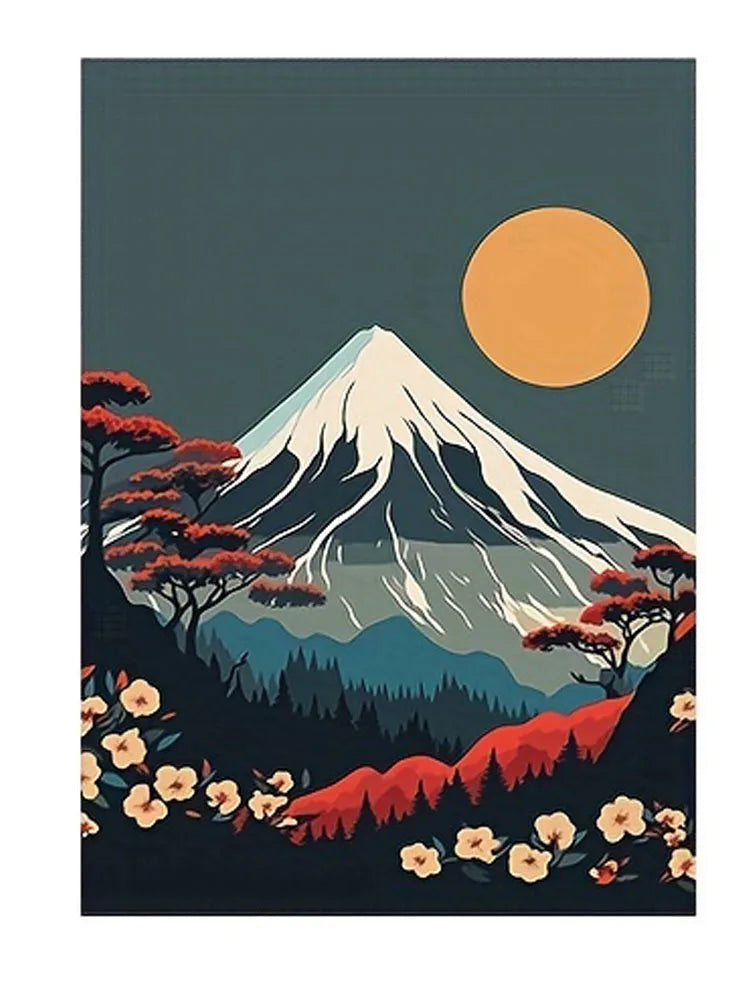 Japanese Nature Landscape Canvas Wall Art - C-1pc / 20x30cm No Framed - Posters