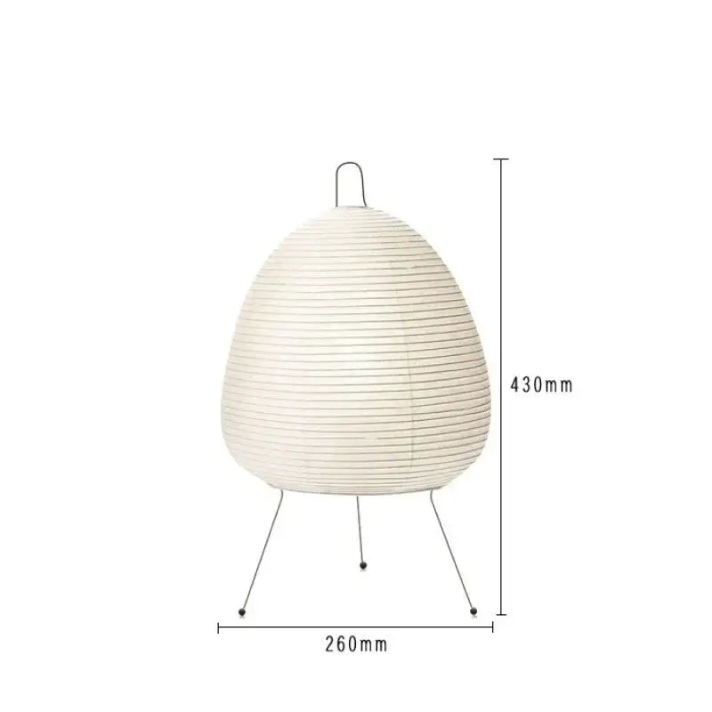 Decorbites japanese style floor lamp with cream-colored ribbed paper lantern and slender metal legs for living room lighting
