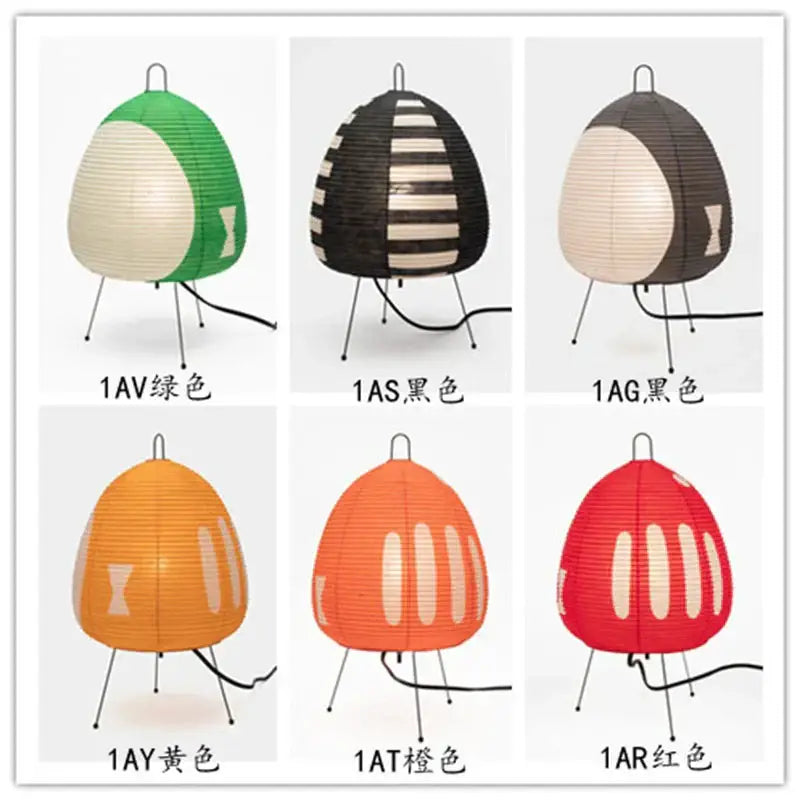 Egg-shaped decorbites japanese style paper floor lamp with vibrant colors and ribbed texture for living room lighting